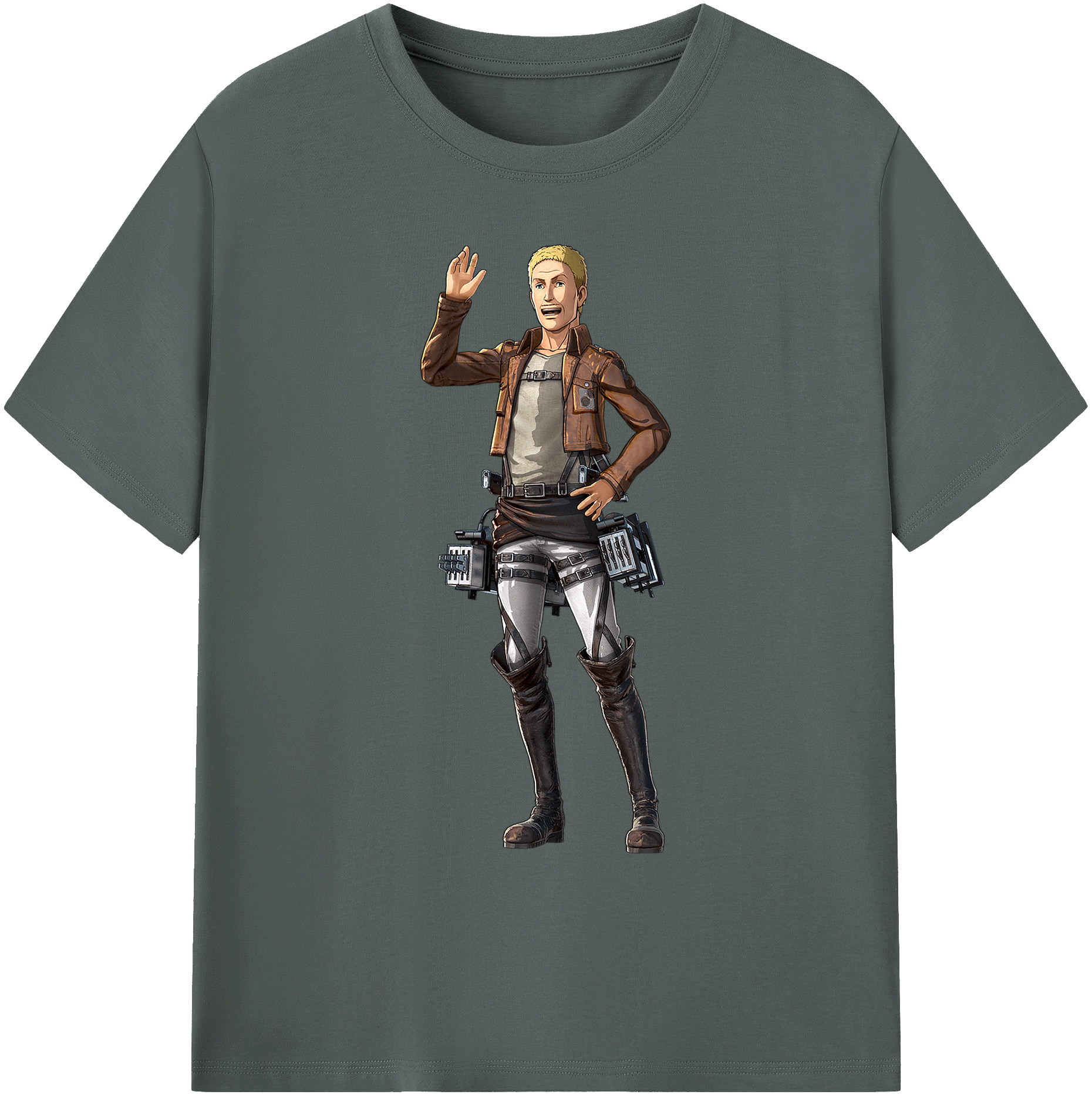 （画像用） 進撃の巨人 ハンネス Attack on Titan Hannes 綿100％ メンズ半袖Tシャツ｜肌触りやわらか＆通気性